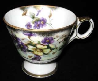Royal Sealy VIOLET Footed Cup & Saucer, Japan, w/Gold  