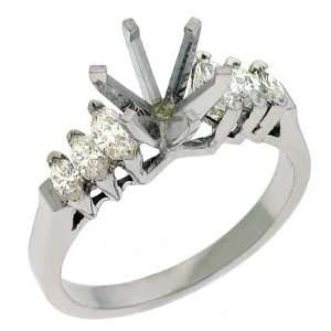  S. Kashi and Sons EN 151WG Marquee Engagement Ring   14KW 