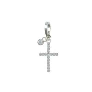  Swarovski Silver Plated Cross Swivel Clip Hinged Bail with 