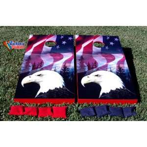  American Eagle USA Cornhole Bean Bag Game Set Toys 