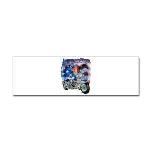  Bumper Sticker American Steel Eagle US Flag and Motorcycle 