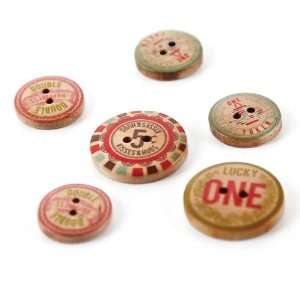     Konnichiwa Collection   Wooden Buttons Arts, Crafts & Sewing