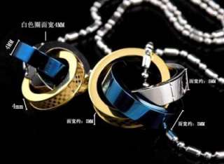 JN45 Stainless Steel Love Three Rings Couple Necklace  