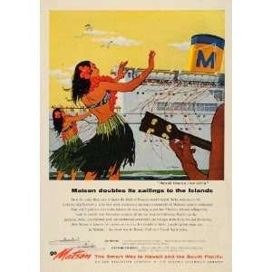  1954 Ad Travel Matson Line Cruise Hawaii Briggs Pacific 