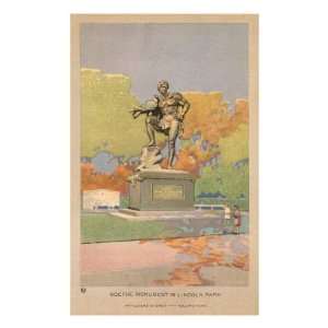  Goethe Monument, Chicago, Illinois Premium Poster Print 