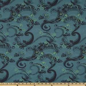   Jersey Knit Swirls Blue Fabric By The Yard Arts, Crafts & Sewing