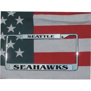  Seattle Seahawks Chrome Laser Engraved License Plate Frame 