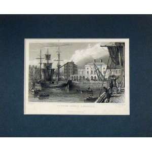   1840 View Custom House Limerick Ireland Ships Procter