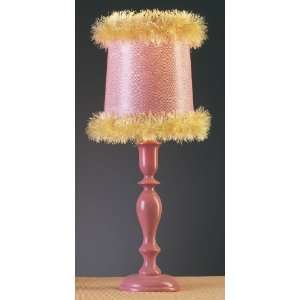 Pink Grapefruit Lamp With Fuzzy Shade