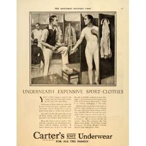 1919 Ad Carters Knit Underwear Garments Locker Room   Original Print 