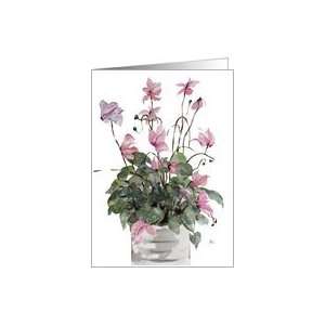  Cyclamen Flower Watercolor Greeting Cards Card Health 