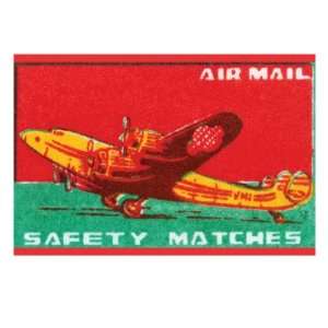  Air Mail Safety Matches Transportation Premium Poster 