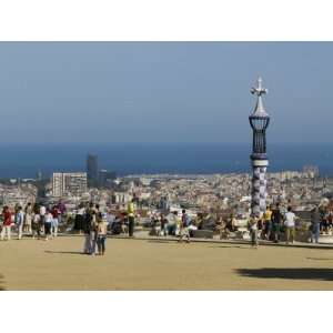  Parc Guell, Barcelona, Catalonia, Spain, Europe Stretched 