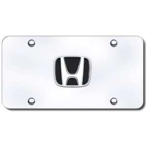  Honda Black Infill 3D Logo on Chrome Steel License Plate 