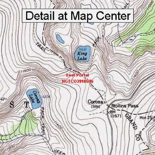  USGS Topographic Quadrangle Map   East Portal, Colorado 