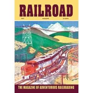 Railroad The Magazine of Adventurous Railroading, 1954   12x18 Framed 