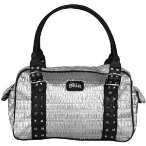  Skin Ladies Silver Ruched Satchel