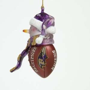 SC Sports Baltimore Ravens Acrylic Snowman Football Ornaments  Set of 