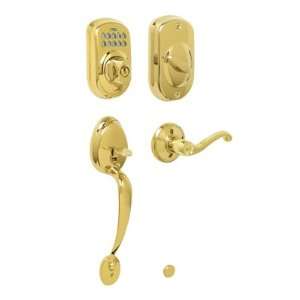 Schlage FE365PLY505PLY Electronic Security Lifetime Polished Brass Key