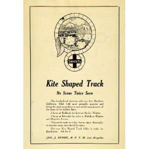  1908 Ad Santa Fe Railway Kite Shaped Track Tourism West 