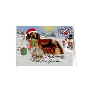   Christmas ~ Grandma ~ Welsh Springer Spaniel Christmas Scene Card