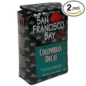San Franscisco Bay Coffee Decaf Columbian Whole Bean, 12 ounces (Pack 