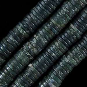  16mm moss agate heishi beads 16 strand
