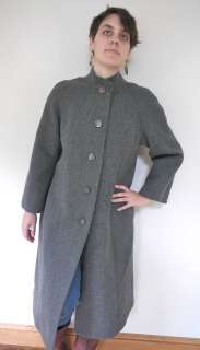 Vtg 60s 100% Wool Opera Swing Coat Jacket Grey  