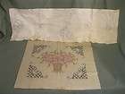 1925 1940S ANTIQUE HAND STITCHED BUFFET EMBROIDERED PIECE AND PILLOW 