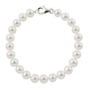 5mm 8 White Freshwater Pearl Bracelet AAA with Sterling Silver 