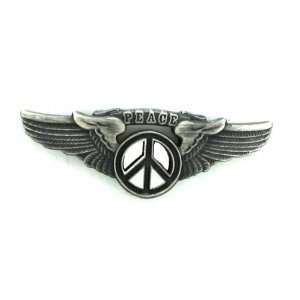   Small Silver Peace Sign Pilot Pin for Sky high Hippies and Deadheads