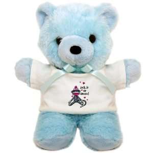  Teddy Bear Blue Sock It To Cancer   Cancer Awareness Pink 