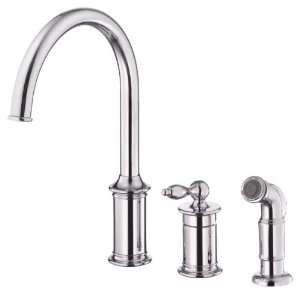  Chrome Prince Single Handle Widespread Kitchen Faucet with Metal 