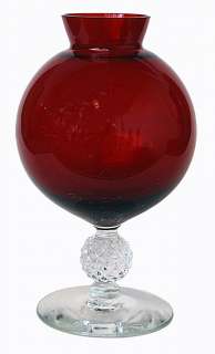 Striking Red Morgantown Ruby Golf Ball Ivy Vase  