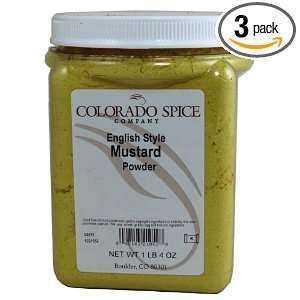 Colorado Spice Mustard Powder, English Style, 20 Ounce Jars (Pack of 3 
