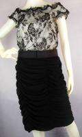 NWT $395 TADASHI SHOJI Mock 2 Piece Lace Sequin Sz 14 Dress Belted 