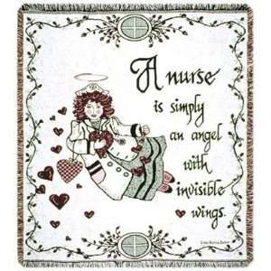  A Nurse Is Simply An Angel With Wings Throw Afghan 48 x 