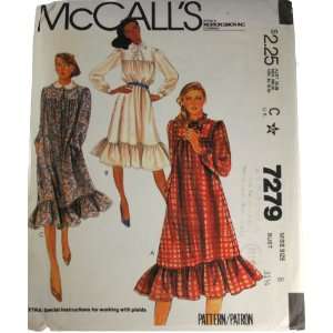  McCalls 7279 Sewing Pattern Misses Dress Size 8 Arts 
