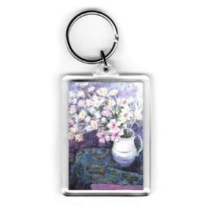  Pink Flowers in a Jug by Karen Armitage   Acrylic Keyring 