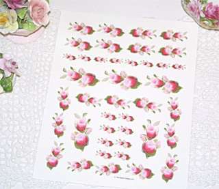 PRETTY chic * HP ROSEBUD DECALS * shabby COTTAGE roses  