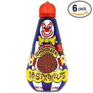 Delicia Mr. Sprinkles, Chocolate, 6 Ounce Fun Jars (Pack of 6)  