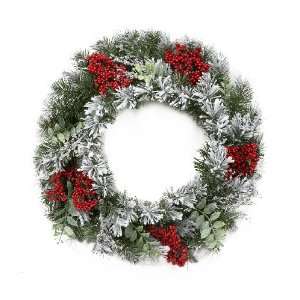   Holiday Inspirations 24 Inch Berry & Iced Pine Wreath Arts, Crafts