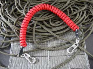 Deep Red Paracord coil tether/lanyard GEAR/Dive Strap  