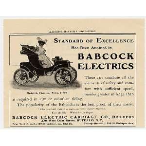  1908 Babcock Electric Model 6 Victoria Print Ad (6270 