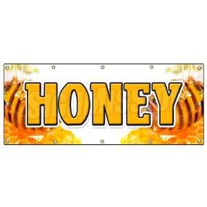  48x120 HONEY BANNER SIGN fresh bee hive clover honeycomb 