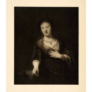 com 1907 Photogravure Portrait Woman Saxon Saskia Rembrandt Dutch Art 