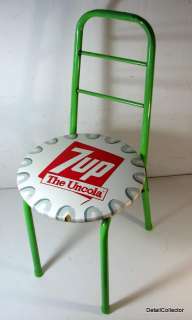 Rare 1970s 7up CHILDs CHAIR Vintage Advertising UNCOLA Cap Sign Seat 