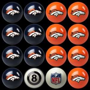  Denver Broncos NFL Home vs. Away Pool Ball Set Sports 