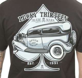 Lucky 13 Dillinger Car Roadster T Shirt Hot Rod Shirt  