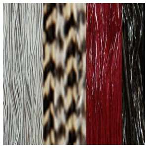  Black, Red, Cream & Grizzly Mix Feather Hair Extension 